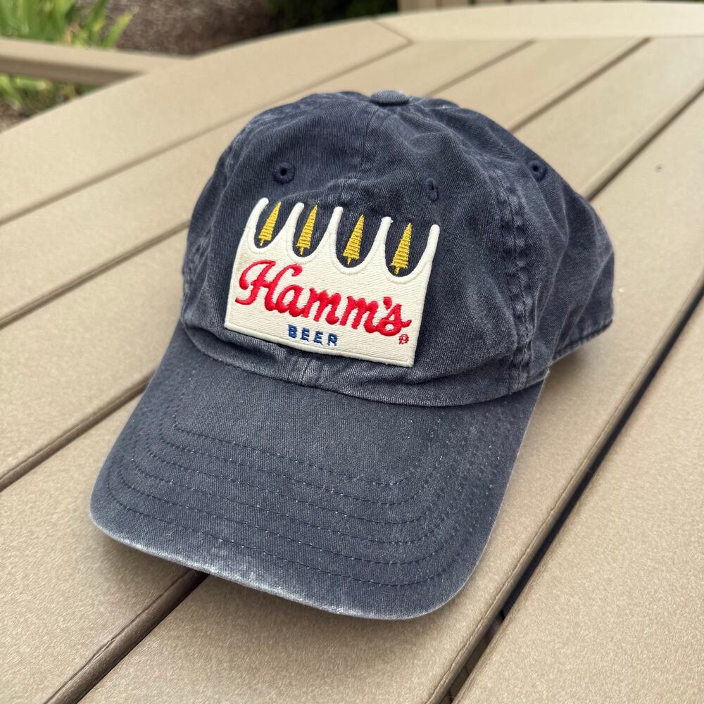 Hamm’s Beer American Needle Navy Distressed Strapback Hat Cap Adjustable